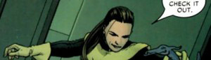 Shadowcat telling Lockheed "Check it out."